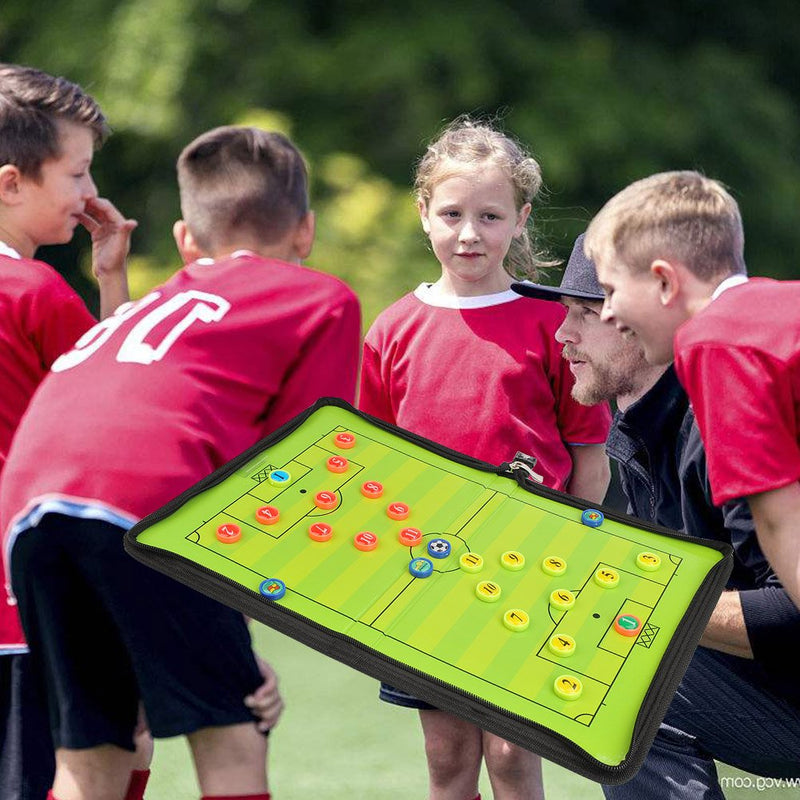 FOCCTS Magnetic Soccer Tactic Coaching Board with 26 Magnets, Dry Erase Marker, Eraser, Foldable and Portable Football Coach Tool - BeesActive Australia