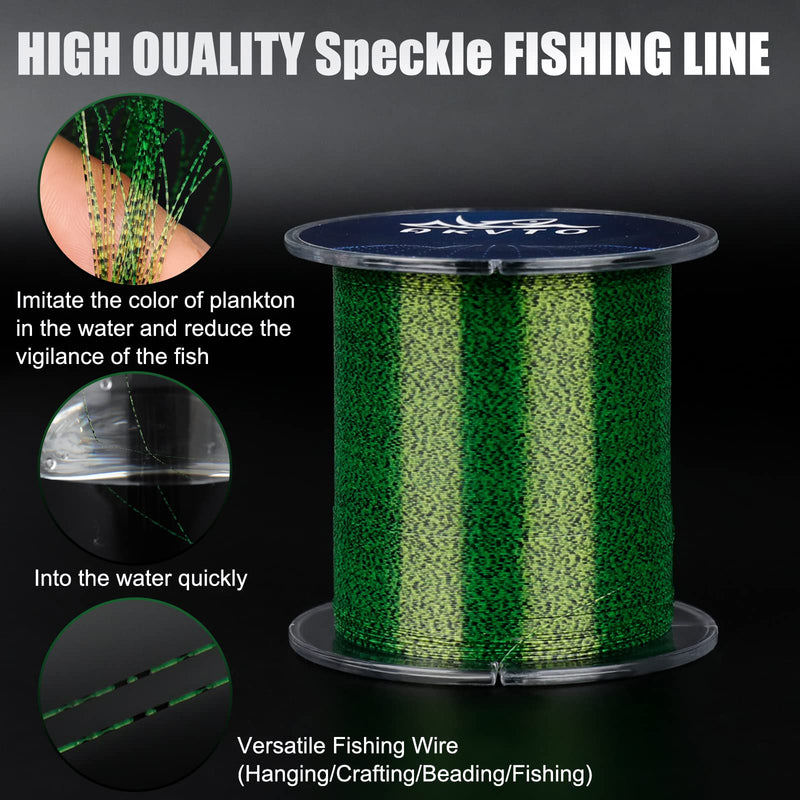 AKvto Speckle Monofilament Fishing Line - Strong Abrasion Resistant Mono Line, Mono Fishing Line 10-35LB, Superior Camouflage Nylon Material Mono Fishing Line 0.40MM/25LB/300YDS Green Fishing Line - BeesActive Australia
