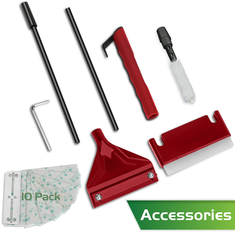NEPTONION 24.5’’ Professional Algae Scraper, Aquarium Blade Cleaner with 10 Pcs Replaceable Blades Stubborn Algae, Suitable for Water Tank Size Above 30 Gallons L Red - BeesActive Australia