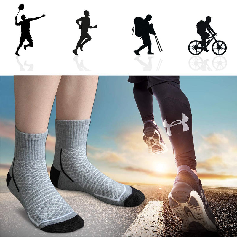 [AUSTRALIA] - FLYRUN Mens Athletic Ankle Socks Performance Breathable Sports Running Sock（6 Pairs） Black 6 Shoe Size: 7-12 