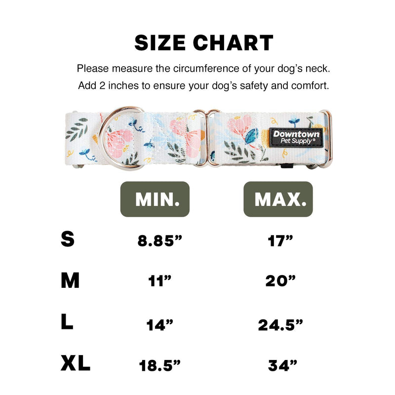 Downtown Pet Supply - Martingale Collar for Dogs - Dog Training Collar - Big, Wide & Thick Dog Collar - Escape-Proof, Weatherproof, Durable and Comfortable - Large: 14"-24.5" Floral - BeesActive Australia