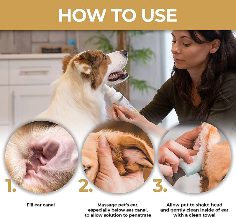 Veterinary Formula Clinical Care Ear Therapy, 4 oz. – Medicated Ear Drops to Help Relieve Bacterial and Fungal Infections in Dogs and Cats – Cleans and Deodorizes – 3 Pack - BeesActive Australia