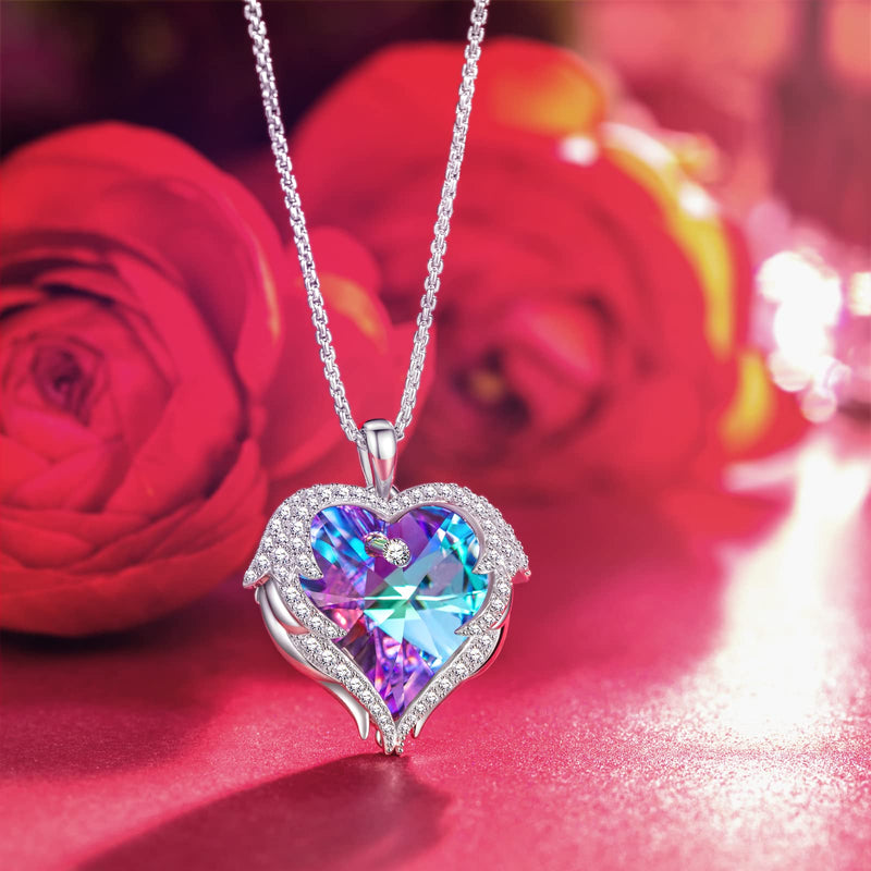Kate Lynn ♥ Angel Wings Heart Necklace for Women, 18"+2" Necklace, Packaged with Jewelry Box, Birthday Gift Anniversary Jewelry Gift for Women, Symbol of Love, Beauty and Guardian Angel Wings Necklace - BeesActive Australia