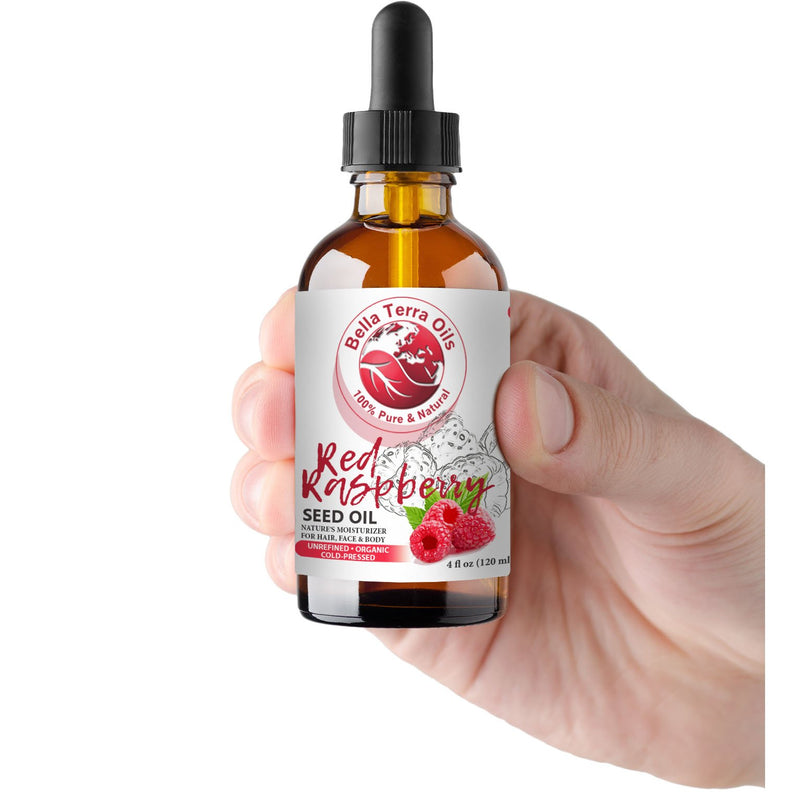 NEW Red Raspberry Seed Carrier Oil. 4oz. Cold-pressed. Unrefined. Organic. 100% Pure. Non-comedogenic. Hexane-free. Repairs Damaged Dry Skin. Natural Moisturizer. For Skin, Hair, Nails, Stretch Marks. - BeesActive Australia