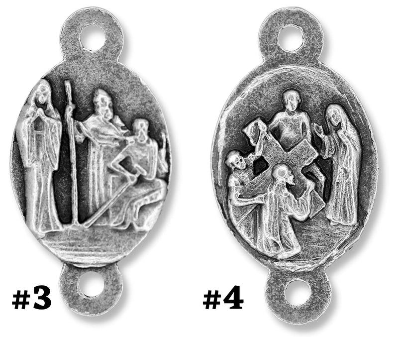 Seven Sorrows Medals Set of 8, Made in Italy - Rosary Parts to Make Seven Sorrows Rosary Seven Dolors, Height 11/16" to 1 1/6" Per Medal - BeesActive Australia