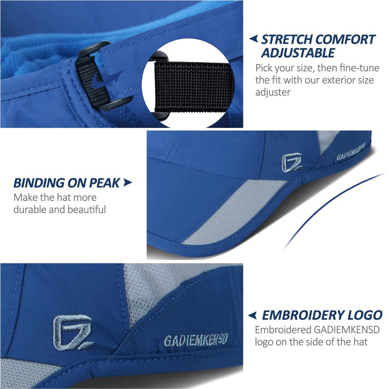 GADIEMKENSD Outdoor Running Hat Unstructured Sports Cap Quick Dry Mesh for Adults Blue 7-7 1/2 - BeesActive Australia