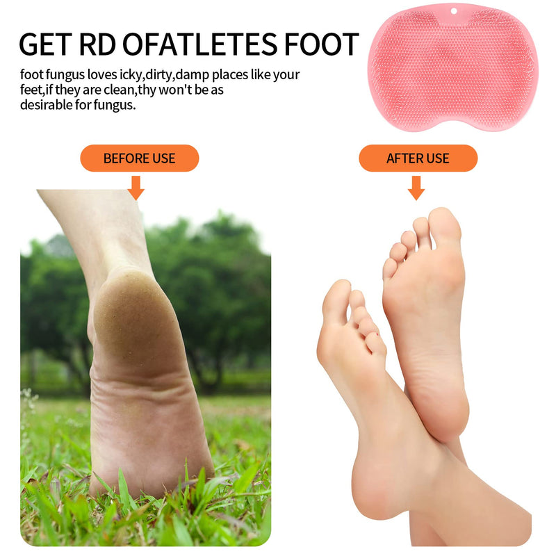 2 Pcs Foot Scrubber Cleaner Massager, Shower Foot Massager Cleaner Mat, Bath Feet & Toe Cleaner Massager Brush Pad with Non-Slip Suction Cups Massaging Bristles for Exfoliation Acupressure - BeesActive Australia