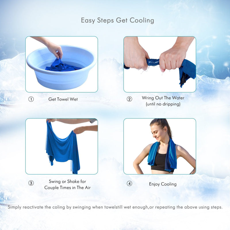 Your Choice Cooling Towel Instant Cool Towel for Sports Workout Gym Golf Yoga Travel Camping and Outdoors, Ideal Cold Towels for Neck Face in Hot Weather 1 Black - BeesActive Australia