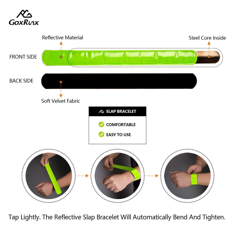 GoxRunx 6 Pcs Reflective Bands for Arm/Wrist/Leg, High Visibility Reflective Running Gear Reflectors Armband for Women Men,Safety Reflective Straps Bracelets for Running, Cycling, Walking - BeesActive Australia