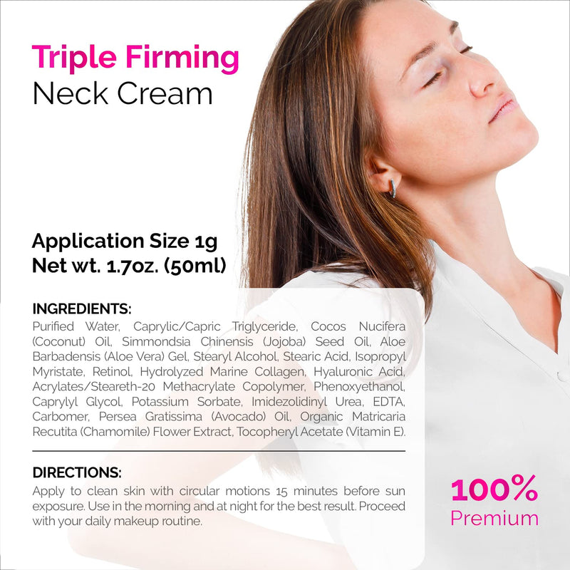 ACTIVSCIENCE Neck Firming Cream - Natural Anti-Aging Facial Moisturizer with Retinol, Collagen & Hyaluronic Acid - Day & Night Anti-Wrinkle Cream - Firming, Hydrating Face Cream - 1.7Oz Original 1.7 Fl Oz (Pack of 1) - BeesActive Australia