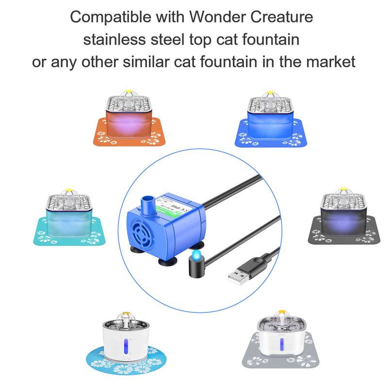 Cat Fountain Pump Replacement, Upgraded Smart Cat Water Fountain Pump for Round and Cubic Cat Fountain, Intelligent Pet Fountain Pump (The Adapter is not Included) - BeesActive Australia