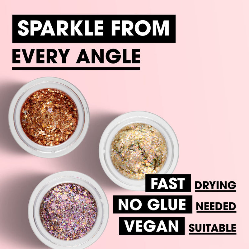 Collection Cosmetics Crystals Glitter Balm, Light-weight Formula – No need for Glue, Pinkie Promise - BeesActive Australia