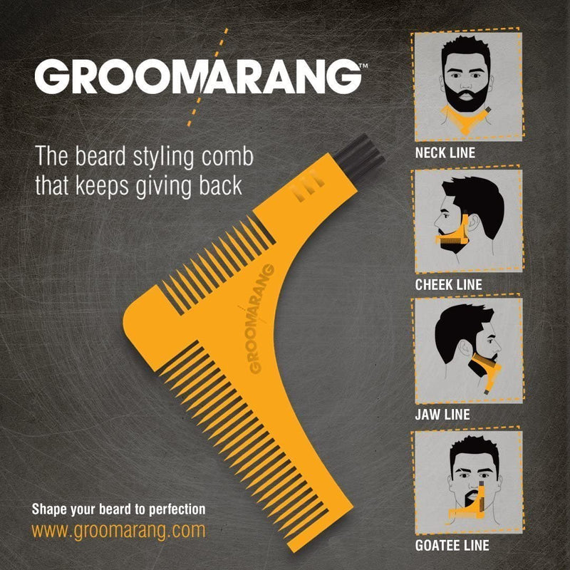 Beard Pen GROOMARANG® Beard Pencil Filler for Men - Natural Enhancer to Fill, Shape and Define - Black or Brown PLUS Beard Shaping Comb (Black) - BeesActive Australia