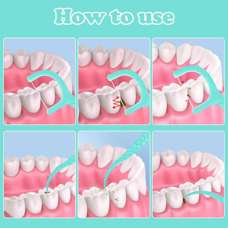 200 Pcs Floss Sticks Dental, Floss Picks Disposable Dental Floss 2 in 1 Dental Floss Toothpick,Teeth Floss Sticks for Interdental Cleaning - BeesActive Australia