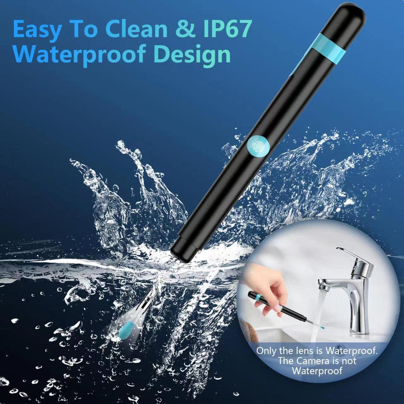 Ear Wax Removal Kit Camera, Upgraded Otoscope Earwax Removal Kit with 7 Massage Functions for Kids Adult Pet, 1080P FHD WiFi Wireless Ear Remover with 6 LED Lights Subitable for Various Smart Devices Black - BeesActive Australia