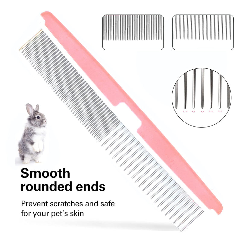 Crafterlife Small Animal Pet Grooming Kit with Pet Shedding Slicker Brush, Bath Massage Glove, Pet Grooming Comb, Nail Clipper Trimmer for Rabbit, Puppy, Kitten, Guinea Pig, Hamster, Ferret (Pink) - BeesActive Australia