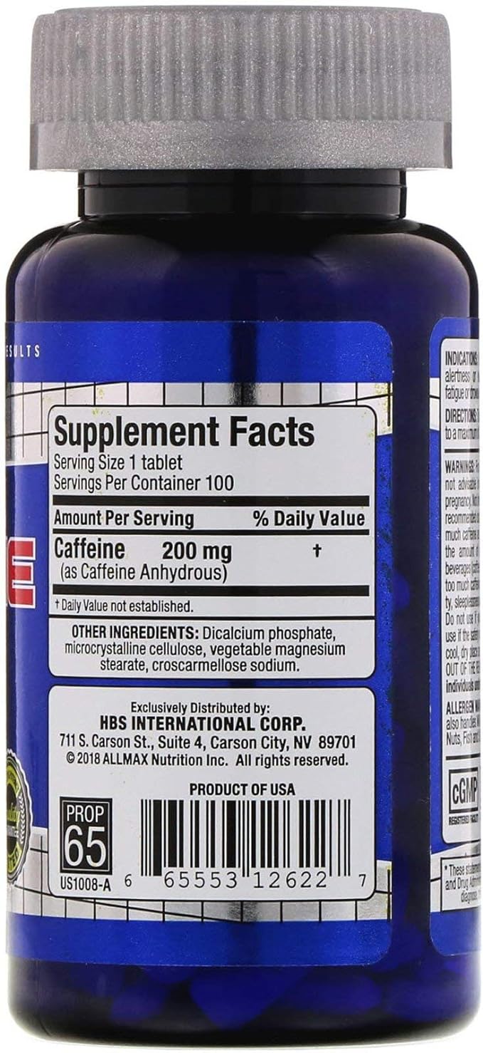ALLMAX Nutrition, Caffeine, 200 mg, 100 tablets [parallel import product] - BeesActive Australia