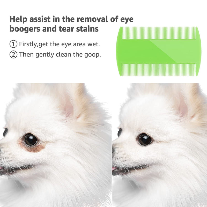 Lice Comb Flea Comb For Cats Dog Comb Pet Comb Set Metal Fine Tooth Comb Remove Tear Marks Float Hair Dandruff (C) C - BeesActive Australia