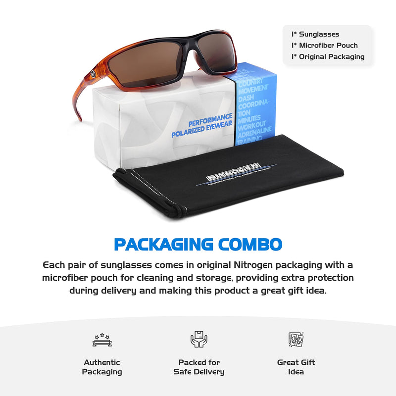 Polarized Wrap Around Sport Sunglasses for Men Women UV400 Sports Sun Glasses Crystal Orange | Brown - BeesActive Australia