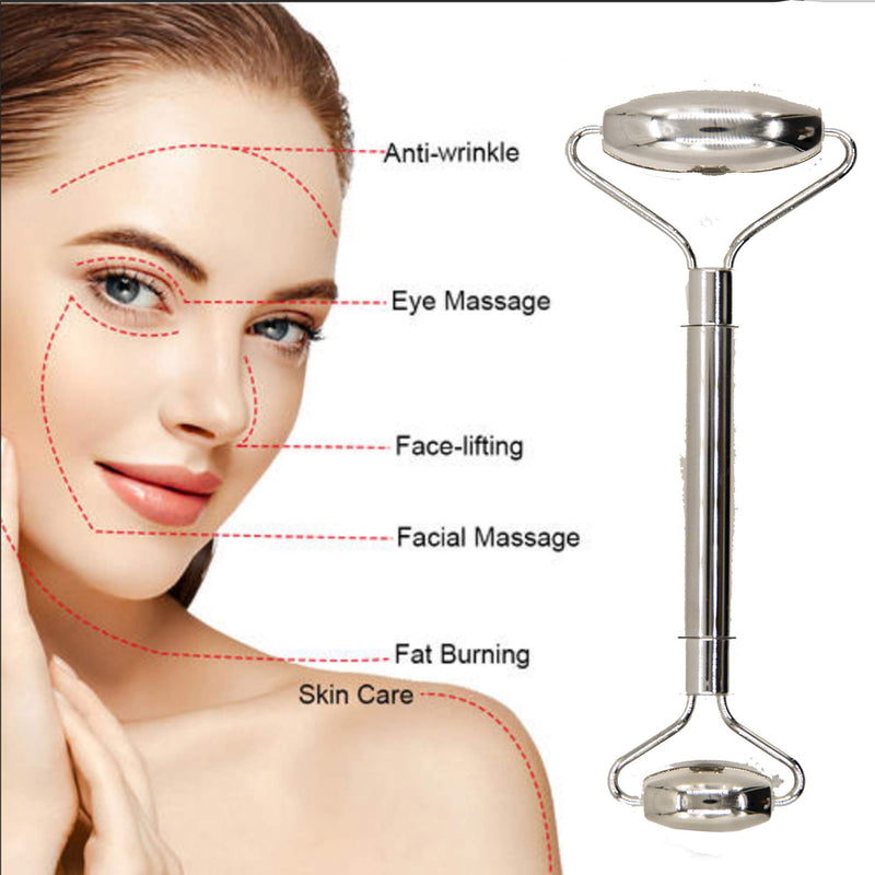 CAPASIN Stainless Steel Face Roller, Facial Massager For Women Skin Care Eye Roller, Beauty & Personal Care Skincare Tool For Face Skin Roller (With Travel Pouch) one - BeesActive Australia