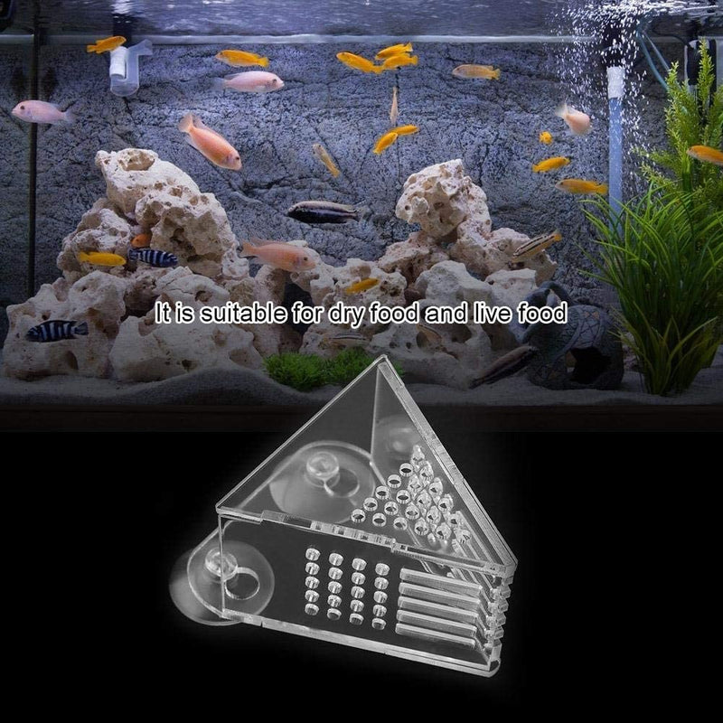 Pssopp Aquarium Cone Red Worm Feeder Fish Tank V-Shape Brine Shrimp Feeder Acrylic Fish Feeding Cup with Suction Cups and Tweezer - BeesActive Australia