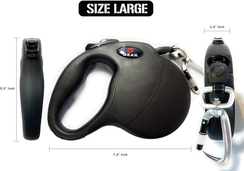 Enthusiast Gear Retractable Dog Leash for Large and Medium Dogs with Locking Carabiner | Heavy Duty 16 ft Strong Reflective Polyester Webbing, 1-Button Break & Lock, Anti-Slip Handle, Tangle Free Red - BeesActive Australia