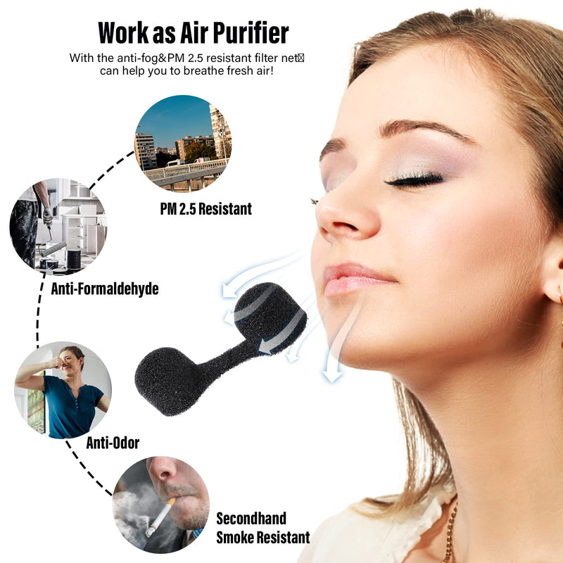 Grevosea 100pcs Disposable Nose Filters Softness Sponge Nose Filter Black Disposable Nose Dust Filters for Women Men Dustproof Nose Protection - BeesActive Australia