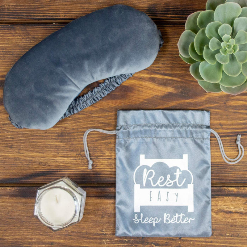 Rest Easy Weighted Eye Mask Soft Fabric with Glass Bead Filling 175 Grams | Perfect for Sleep, Stress Relief, Anxiety Relief & Sensory Calming Eye Mask for Great Sleep | Soft Fabric Front (Grey) Grey - BeesActive Australia