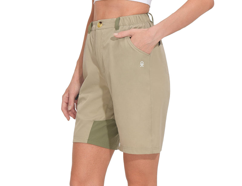 Little Donkey Andy Women's Quick Dry Lightweight Stretch Cargo Shorts for Outdoor Hiking Golf Travel Camping 9 Inch Khaki X-Large - BeesActive Australia