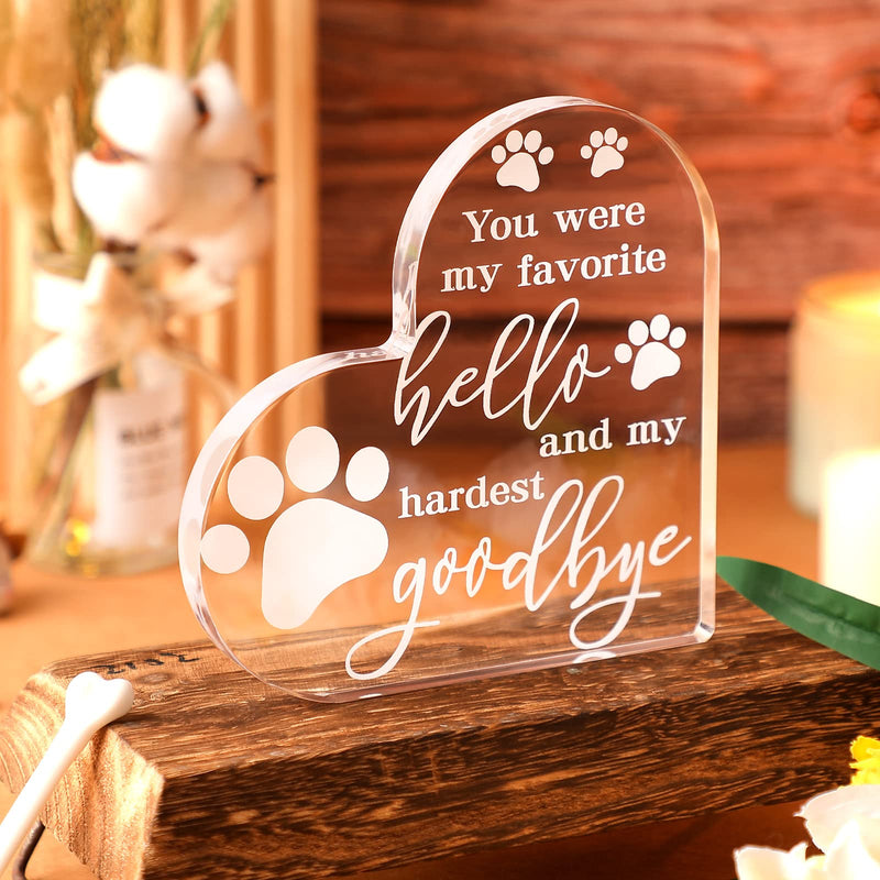 Pet Memorial Gift Sympathy Gift for Loss Bereavement Crystal Acrylic Heart Decor Remembrance Gifts Dog Memorial Gifts Crystal Acrylic Heart Condolence Gifts for Loss of Loved One - BeesActive Australia