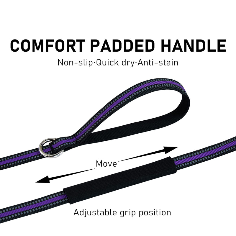 DAIHAQIKO Reflective Dog Leash, Double Handle Dog Leash, Slip Lead Dog Leash,4FT/6FT Nylon Dogs Leashes for Small DGS, Medium Dogs, Large Dogs Blue - BeesActive Australia