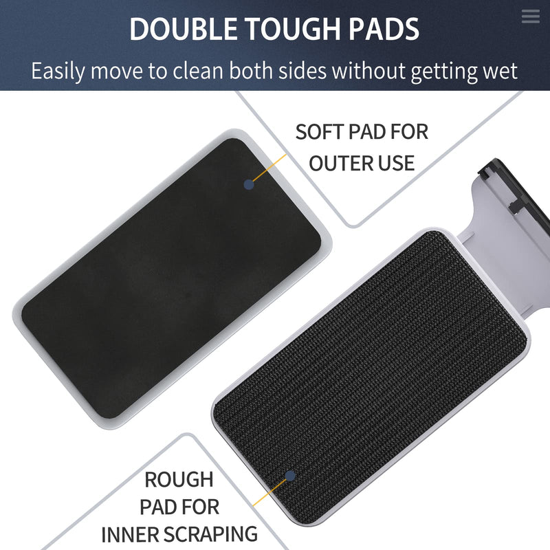 Pawfly Aquarium Strong Magnetic Brush Stain Cleaner with Detachable Stainless Steel Scraper and Non-Slip Handle Floating Cleaning Scrubber Tool for Glass Fish Tank (Not for Acrylic Tank) Medium - BeesActive Australia
