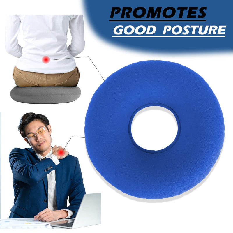 TUAKIMCE Donut Cushion Prostate Seat Doughnuts, Portable Donut Cushion for Pressure Relief, Pressure Cushion for Hemorrhoids, Prostate, Post Natal, Surgery, Pressure Sores- Air Pump Included (Blue) Blue - BeesActive Australia