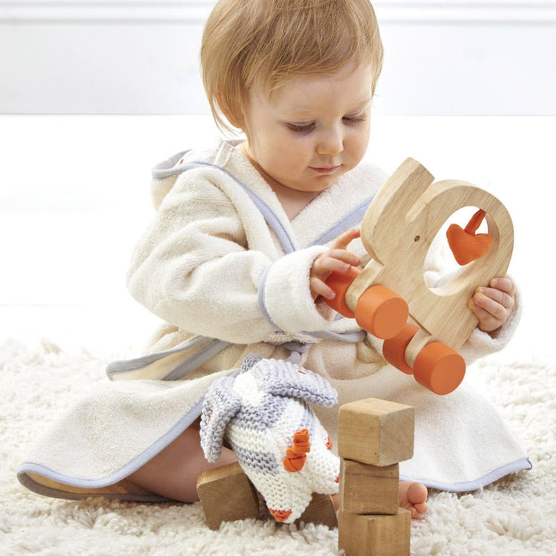 KATIES PLAYPEN / BABY BEST BUYS Natures Purest My 1st Friend Bath Robe 0-6 Months Cream - BeesActive Australia