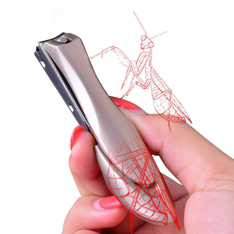 Nail Clippers for Thick Nails-Stainless Steel Nail Cutter with Catcher, No Splash Nail Clippers with Nail File, Sharp and Durable Nail Clipper, for Men and Women, Kids and Seniors,Bionic Design Big-Rose Gold - BeesActive Australia