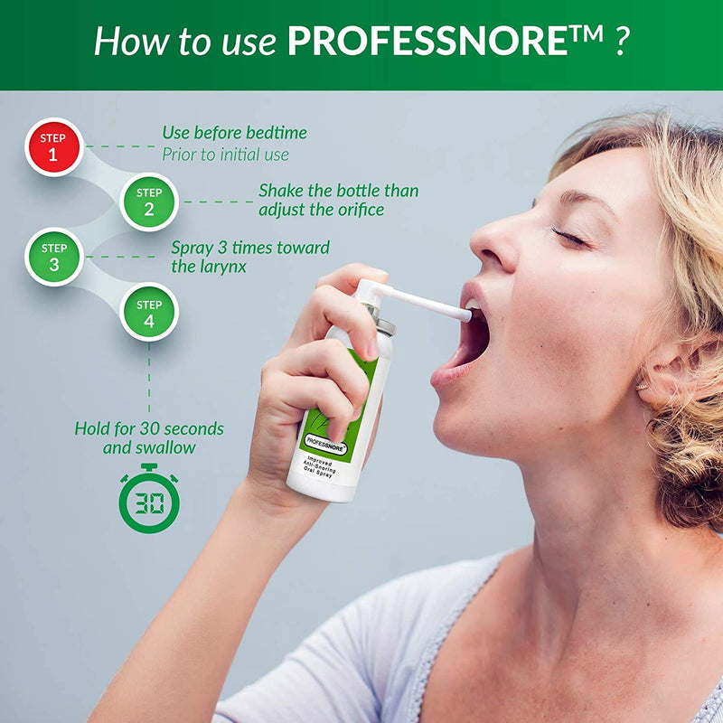 Snore Solutions Anti Snoring Stop Relief Spray ProfesSnore (1.69 Fl Oz (Pack of 1)) 50 ml (Pack of 1) - BeesActive Australia