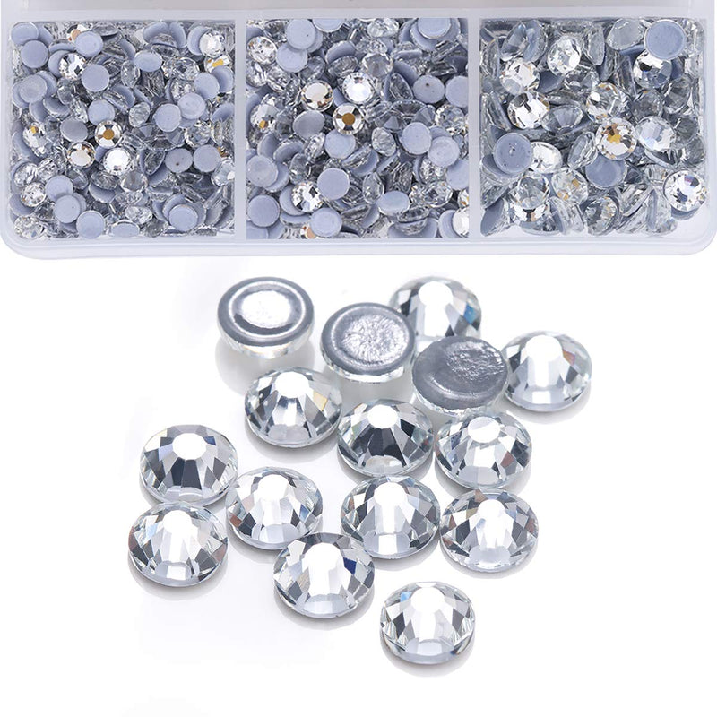 Nibiru 4300pcs Hotfix Rhinestones Flatback Round Glass Rhinestones for Crafts Clothes Nails Art Makeup, Crystal Clear and AB 6 Sizes(SS6 8 10 12 16 20) clear+ab - BeesActive Australia