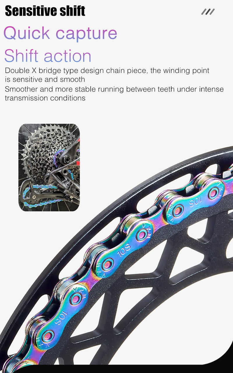 6/7/8 Speed Bike Chain Rainbow Chain for Bike 1/2" x11/128 116 Links Lightweight Bicycle Chain?Bike Chains MTN BTX MTB Mountain Bike Road Bicycle Chain 8 - BeesActive Australia