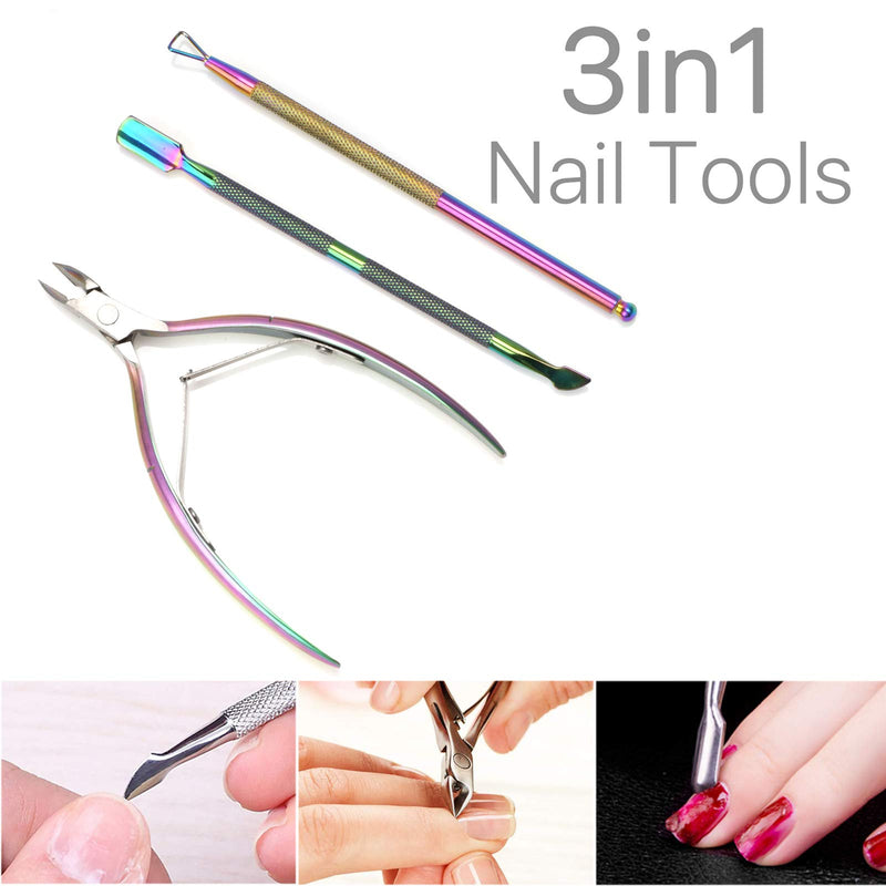 3 X Cuticle Remover Spoon Pusher Nipper Cutter Clipper Trimmer Nail Tools Set - BeesActive Australia