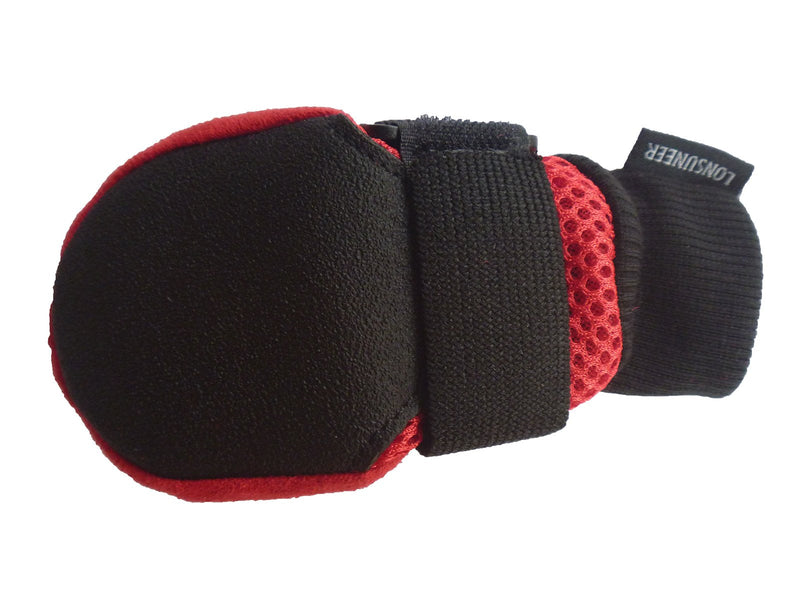 LONSUNEER Paw Protector Dog Boots Set of 4 Breathable Soft Sole Nonslip in 5 Sizes Medium - Inner Sole Width 2.56 Inch Red - BeesActive Australia