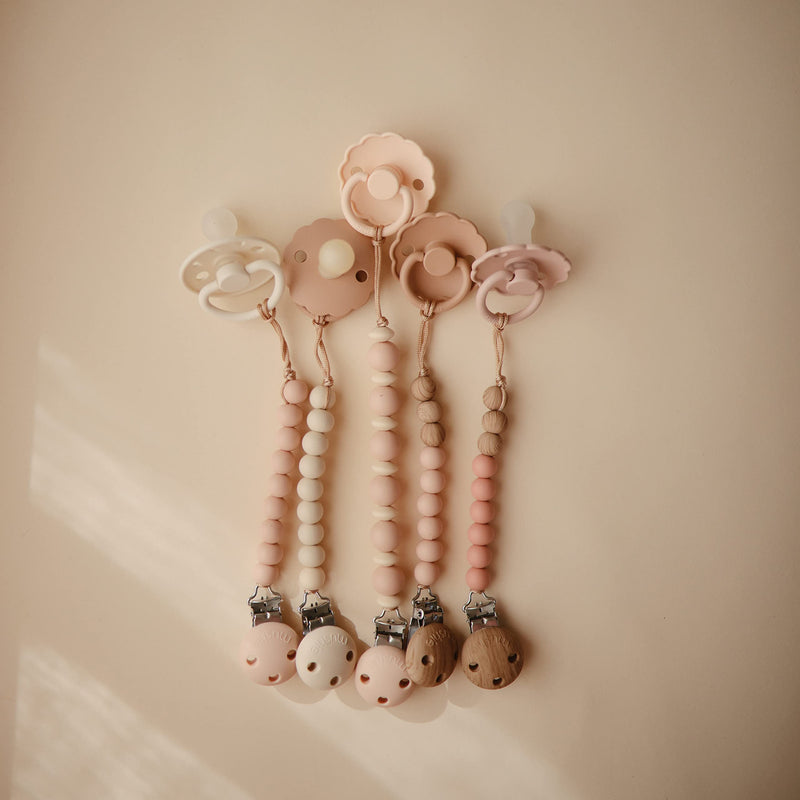 Frigg Moon SilkySoft Silicone Baby Pacifier | Made in Denmark | BPA-Free (Blush/Cream, 0-6 Months) - BeesActive Australia