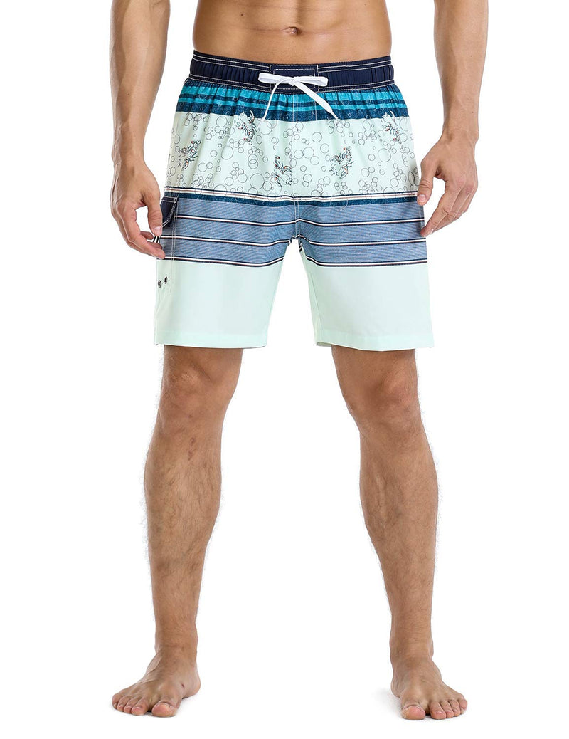 [AUSTRALIA] - Nonwe Men's Quick Dry Soft Relaxed Fit Drawsting Swim Trunks Green-241 32 