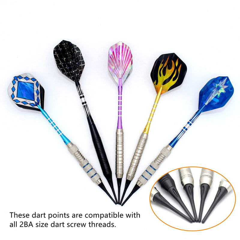 ROOBEEO 2BA Thread Plastic Tip Dart Points 300 Pack Soft Dart Tips Replacement Dart Accessories-Black - BeesActive Australia
