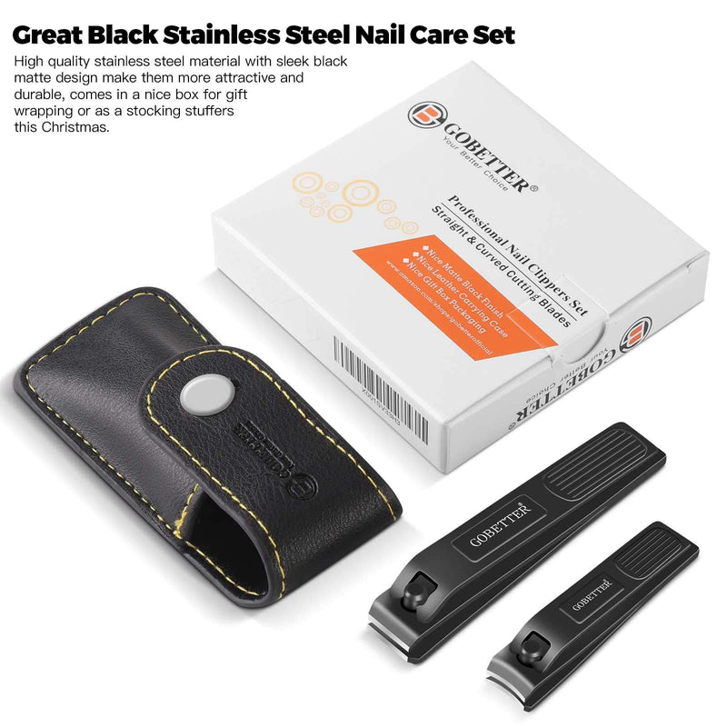 GOBETTER Nail Clippers Set, Toenail & Fingernail Clippers, Sharp and Durable Nail Cutter with Leather Case - BeesActive Australia