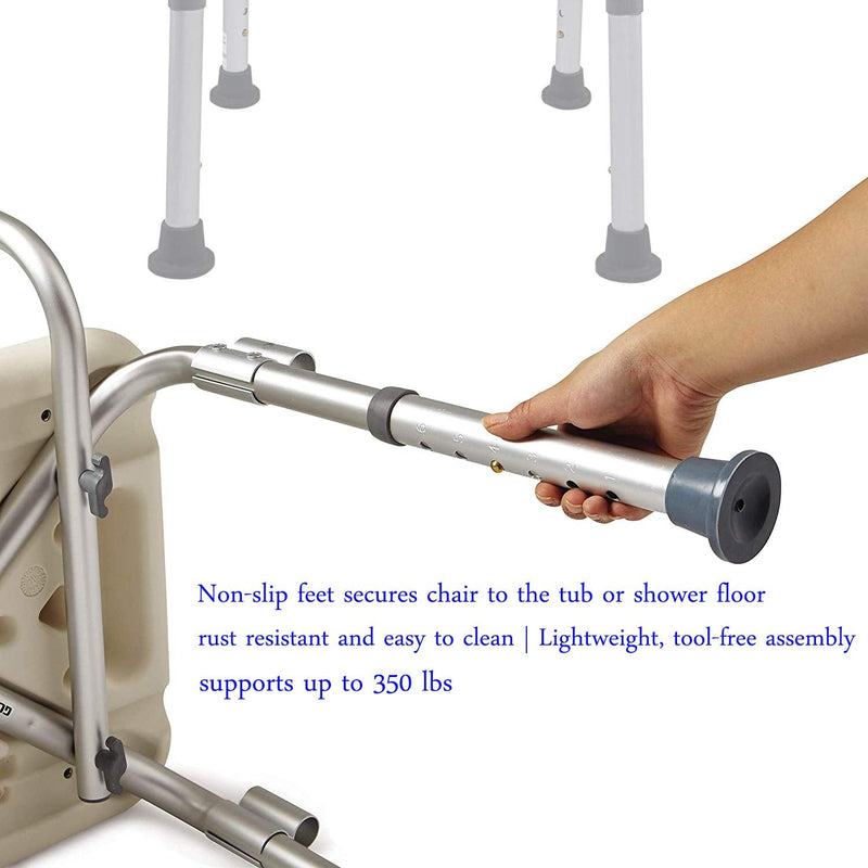 Replacement Feet for Shower Chair Bath Seat, Shower stools and Transfer Bench, Non-Skid Shower Bench and Tub Transfer Benches Rubber Suction Cup Feet, Metal Insert Reinforced (1-1/8" I.D, Grey) 1-1/8" I.D - BeesActive Australia