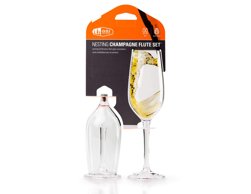 [AUSTRALIA] - GSI Outdoors 79332 Packable Champagne Flute Set, Clear 