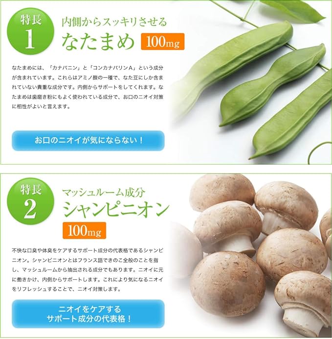 Champignon Supplement (Made in Japan) Apple Mint Flavor Etiquette (Odor Control Supplement) Natata Bean Tannin Persimmon Extract [Etiquette Supplement 1 Bag] 60 tablets (approx. 1 month supply) - BeesActive Australia