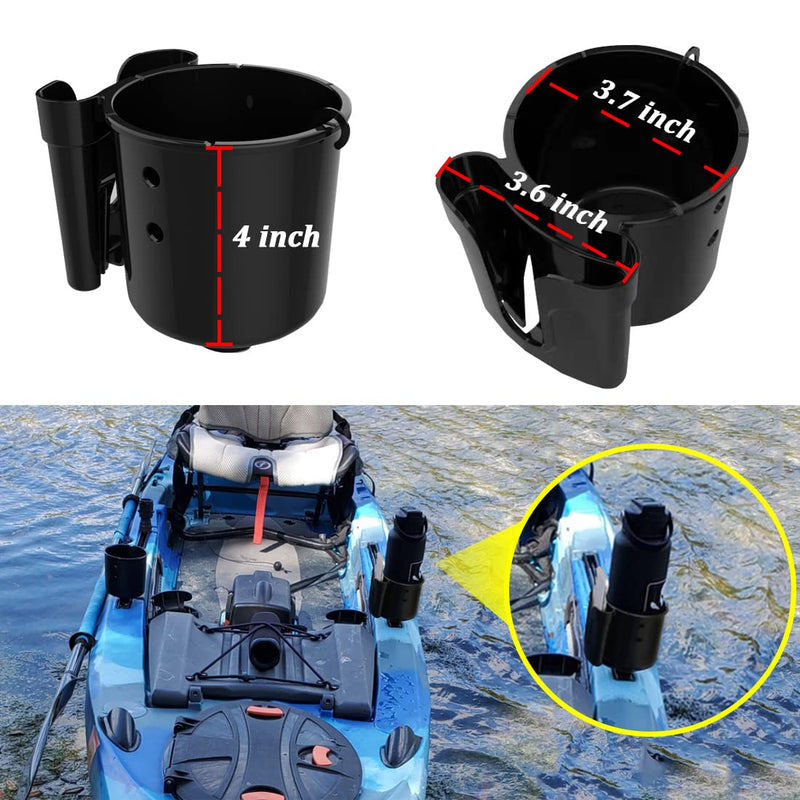 Huntury 2Pcs Multifunctional Kayak Cup Holder, Phone Holder, Fishing Tool and Lures Storage, Kayak Bottle Holder Drink Holder, Kyak Fishing Accessoires, Kayak Track Mount Install - BeesActive Australia