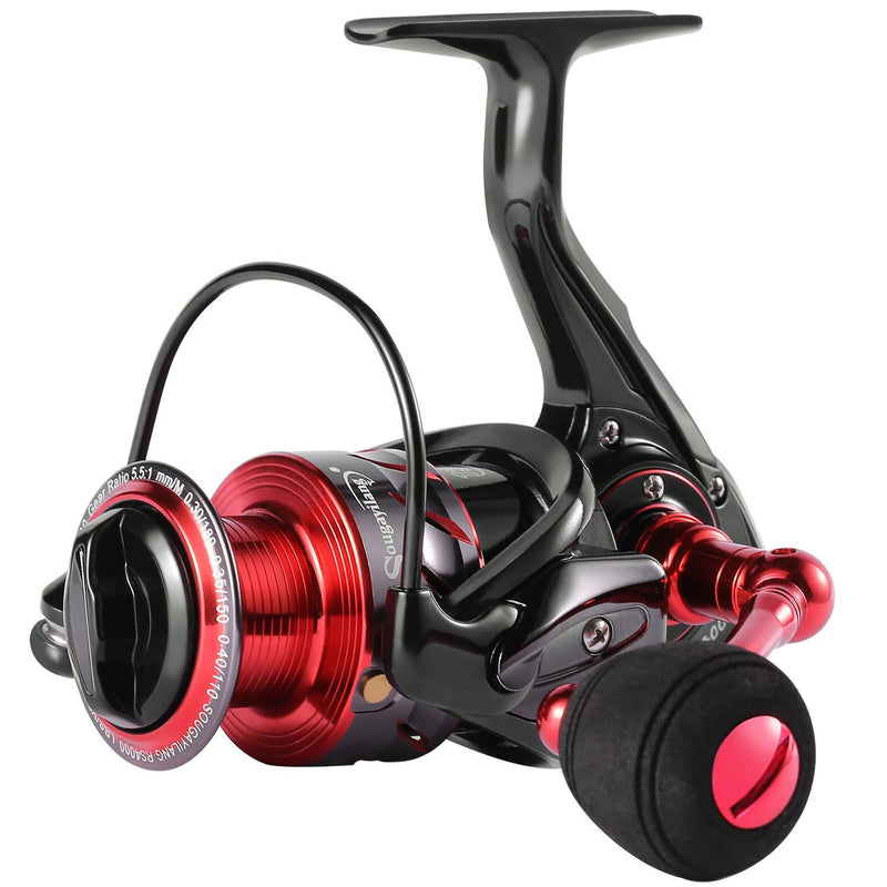[AUSTRALIA] - Sougayilang Spinning Reels Light Weight Ultra Smooth with 13+1BB Powerful Fishing Reel with Left/Right Interchangeable for Fishing red 1000 