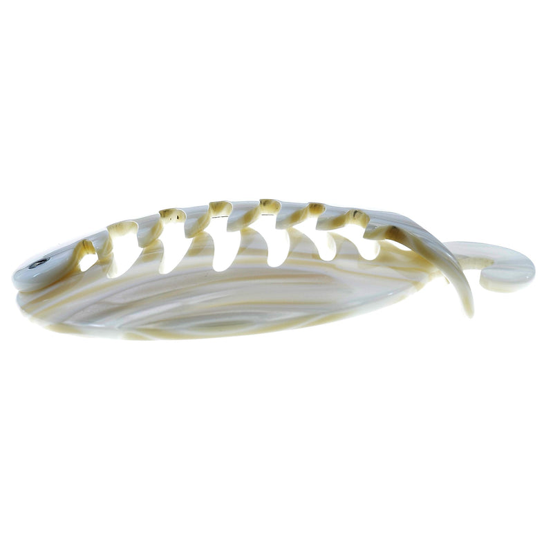 Camila Paris CP2338 3.25 inch French Banana Clip Hair Comb, Round Beige Girls Ponytail Holder Interlocking Banana Combs For Volume Thick Hair. Fashion Styling Hair Accessories for Women Made in France Beige Handmade - BeesActive Australia